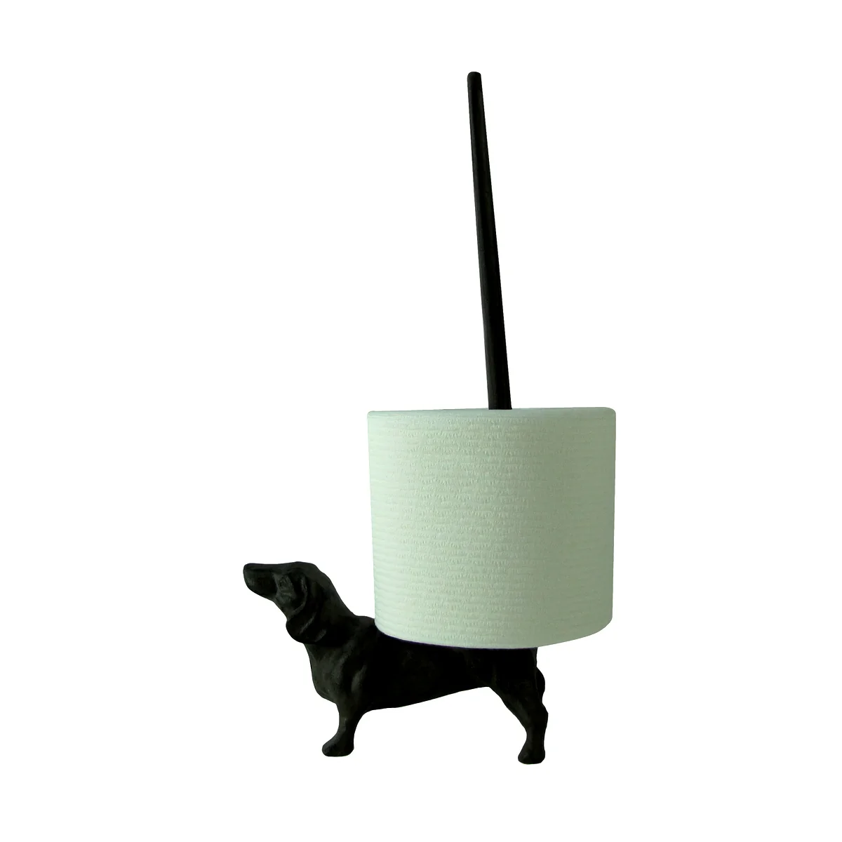 Cast Iron Dachshund Toilet Tissue TP Holder Dog Paper Towel Roll Rack Storage - Image 5