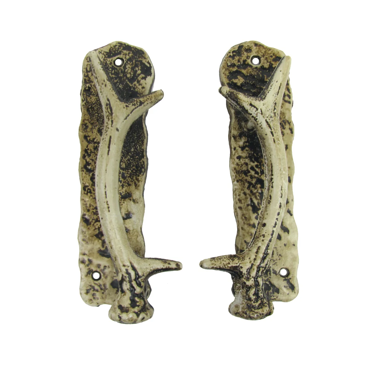 Cast Iron Deer Antler Barn Sliding Door Handle Pull Set Rustic Hunt Cabin Decor - Image 3