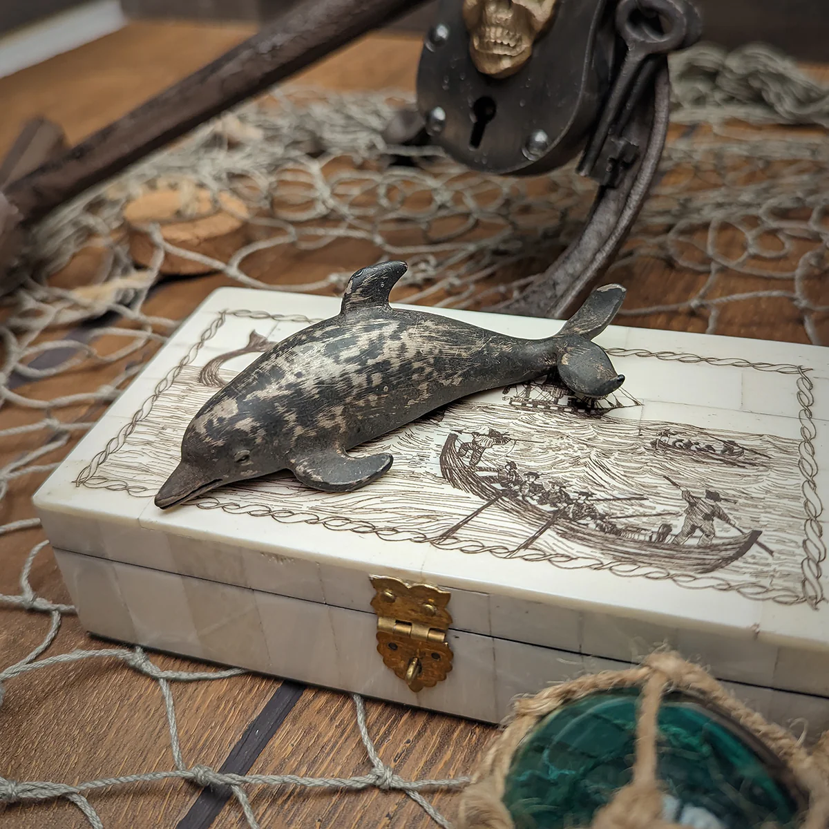 Cast Iron Dolphin Mini Paperweight Heavy Weight Desk Accessory Home Office Decor - Image 4