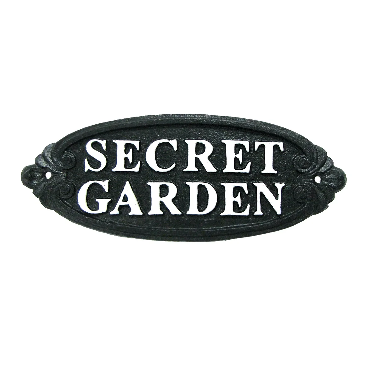 Cast Iron Emboss Secret Garden Wall Sign Rustic Lawn Yard Art Home Decor Plaque