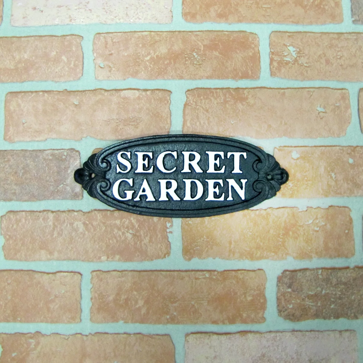 Cast Iron Emboss Secret Garden Wall Sign Rustic Lawn Yard Art Home Decor Plaque - Image 3