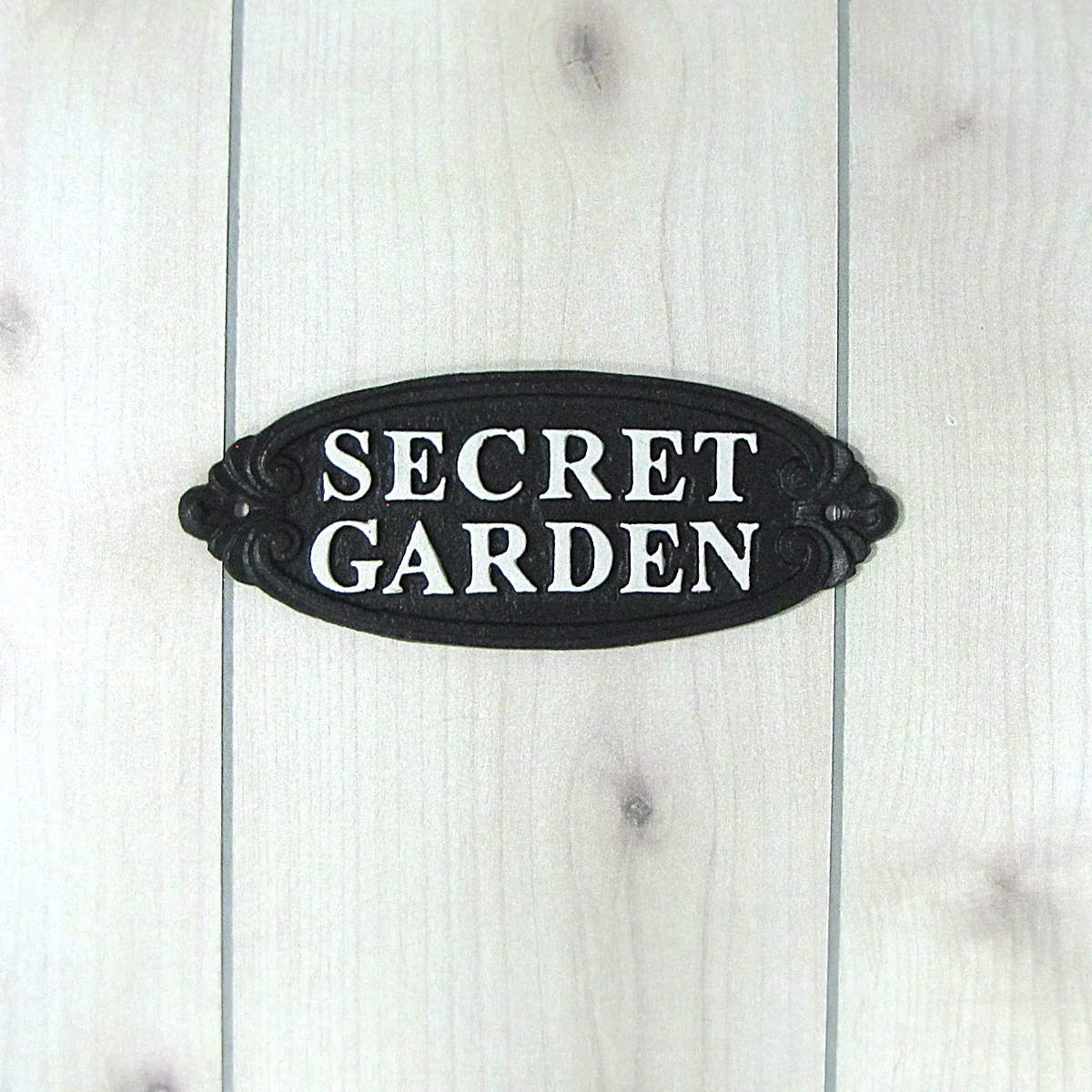 Cast Iron Emboss Secret Garden Wall Sign Rustic Lawn Yard Art Home Decor Plaque - Image 4