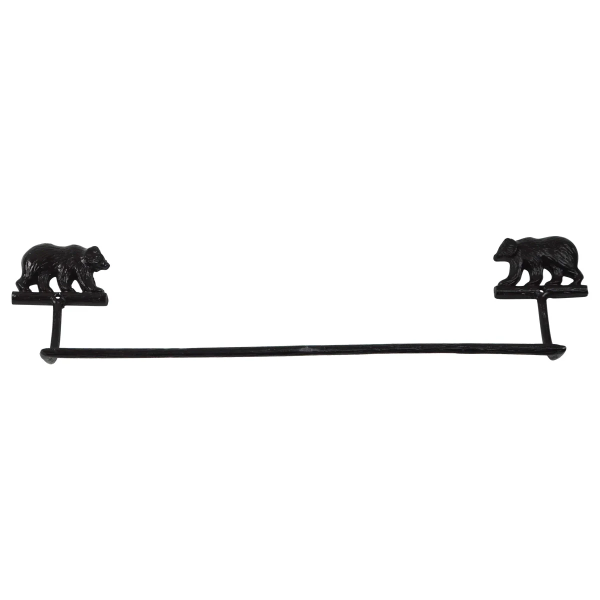 Cast Iron Grizzly Bear Rustic Bath Decor Towel Bar Holder