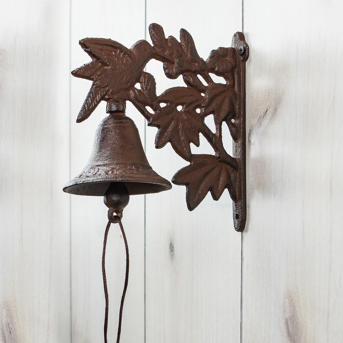 Cast Iron Hummingbird Hanging Bell Indoor Outdoor Wall Mount Garden Bird Decor - Image 2