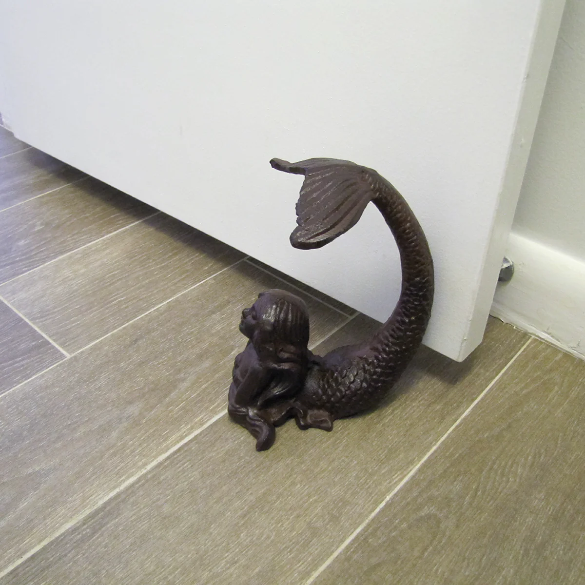 Cast Iron Mermaid Tail Door Stop Nautical Stopper Beach House Coastal Home Decor - Image 4