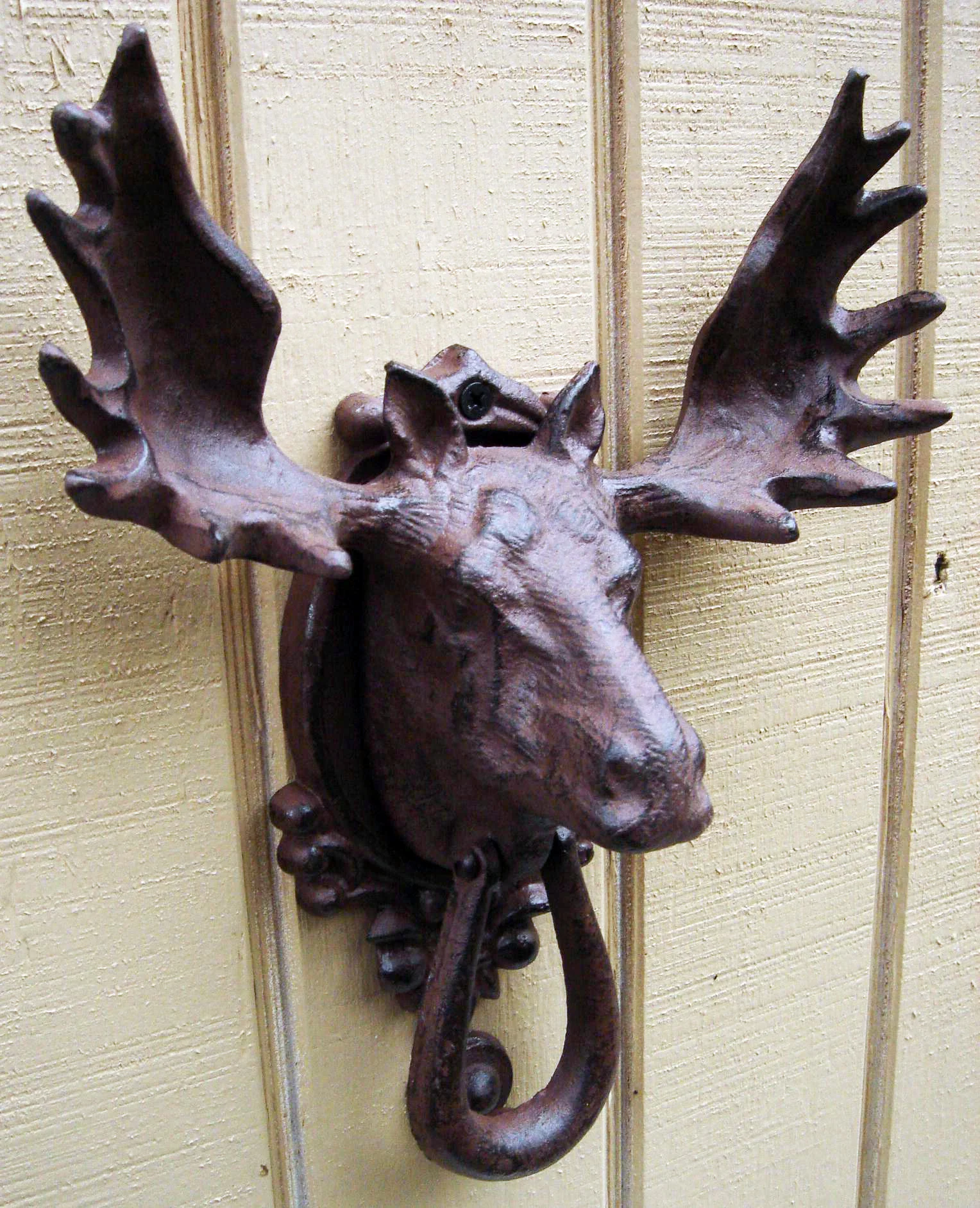 Cast Iron Moose Head and Antlers Door Knocker - Image 2