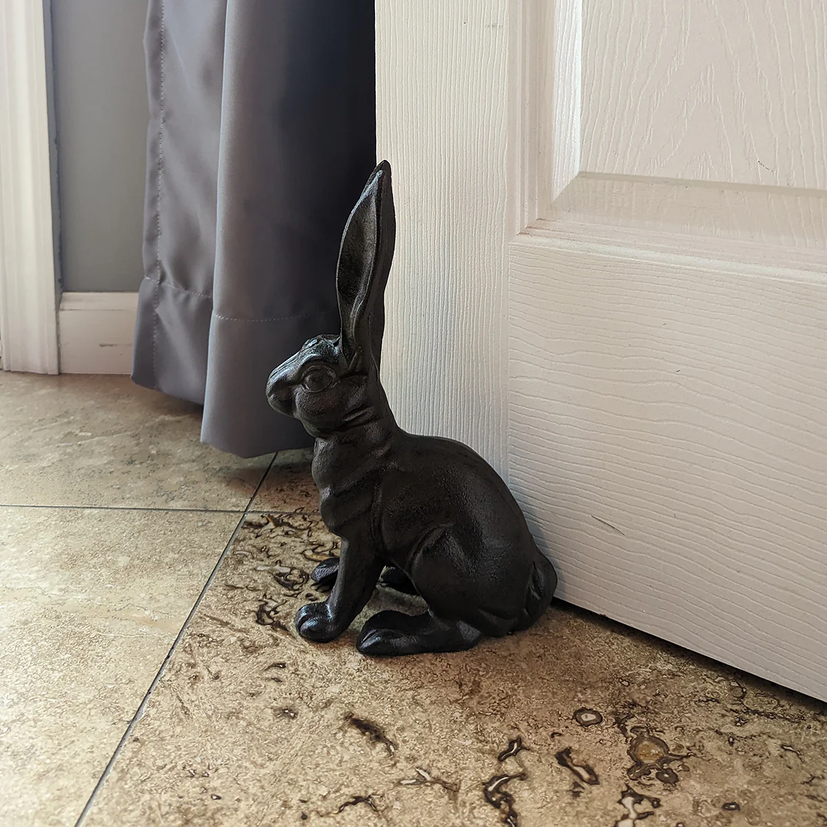 Cast Iron Rabbit Door Stop Stopper Outdoor Patio Yard Garden Statue Home Decor - Image 4