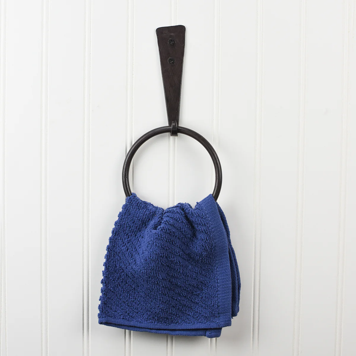 Cast Iron Strap Bathroom Towel Ring Rustic Kitchen Hanger Bath Wall Mount Holder - Image 2