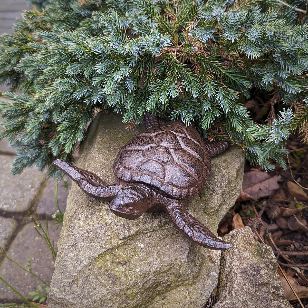 Cast Iron Turtle Hide A Spare House Key Door Lock Small Box Outdoor Garden Decor - Image 4