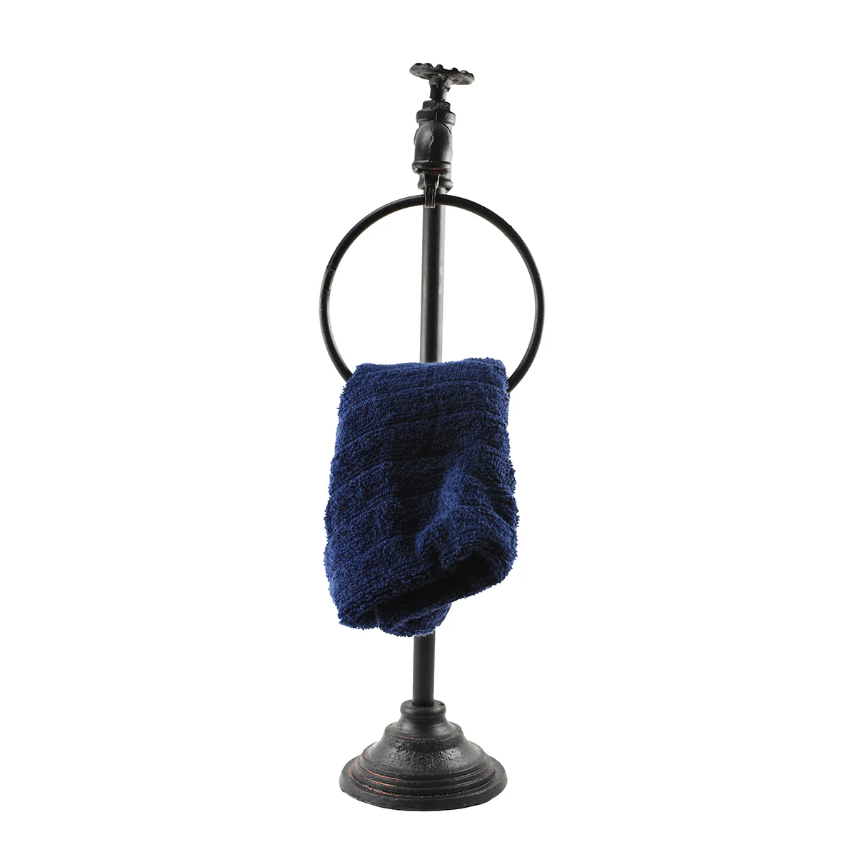 Cast Iron Water Faucet Soap Holder Spigot Bathroom Towel Ring Rustic Bath Rack - Image 3