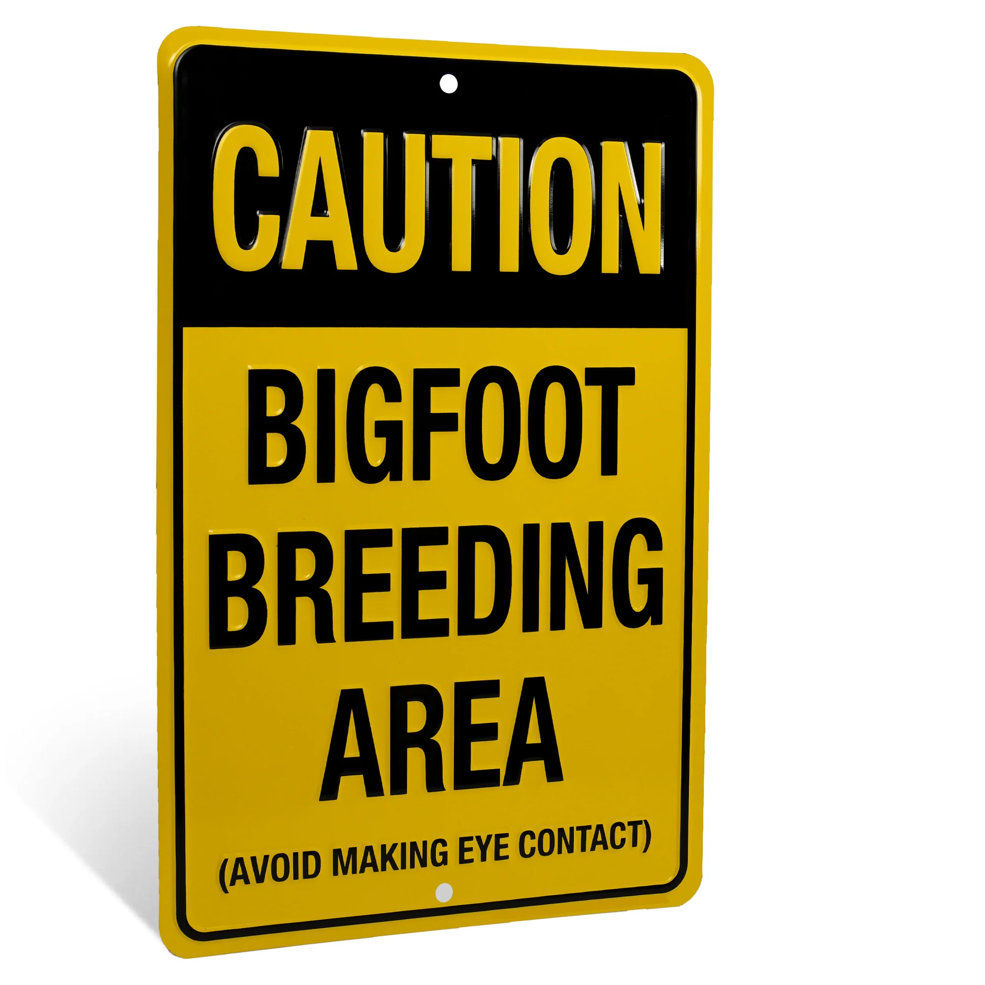 Funny Warning Signs Caution Bigfoot Breeding Area Sign for Yard, Garage Man Cave