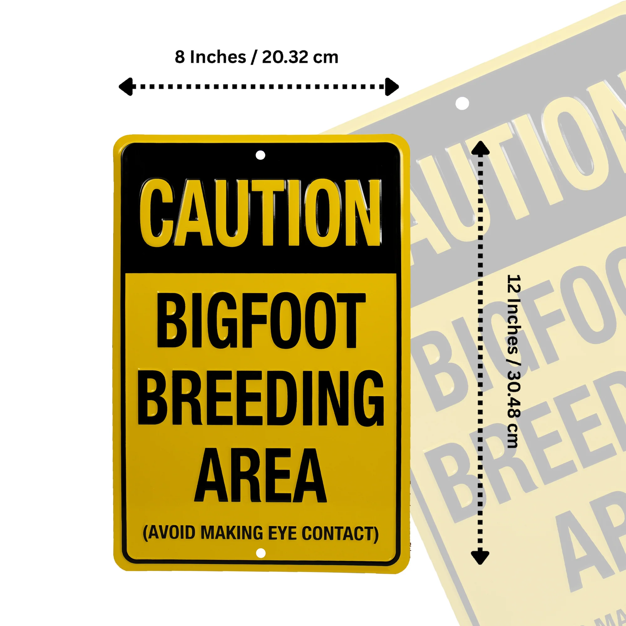 Funny Warning Signs Caution Bigfoot Breeding Area Sign for Yard, Garage Man Cave - Image 5