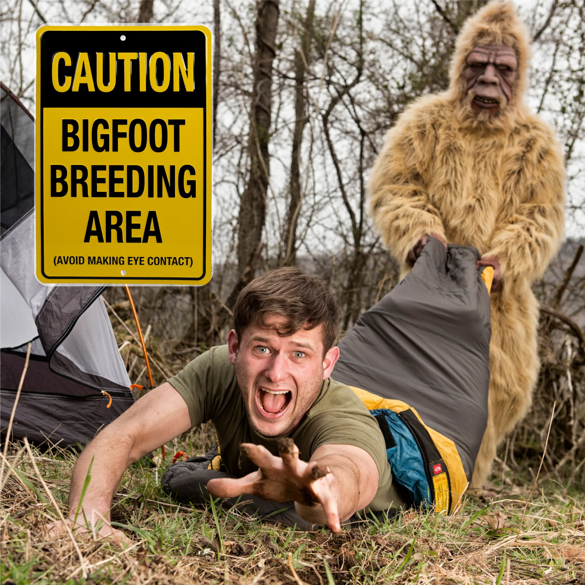 Funny Warning Signs Caution Bigfoot Breeding Area Sign for Yard, Garage Man Cave - Image 6