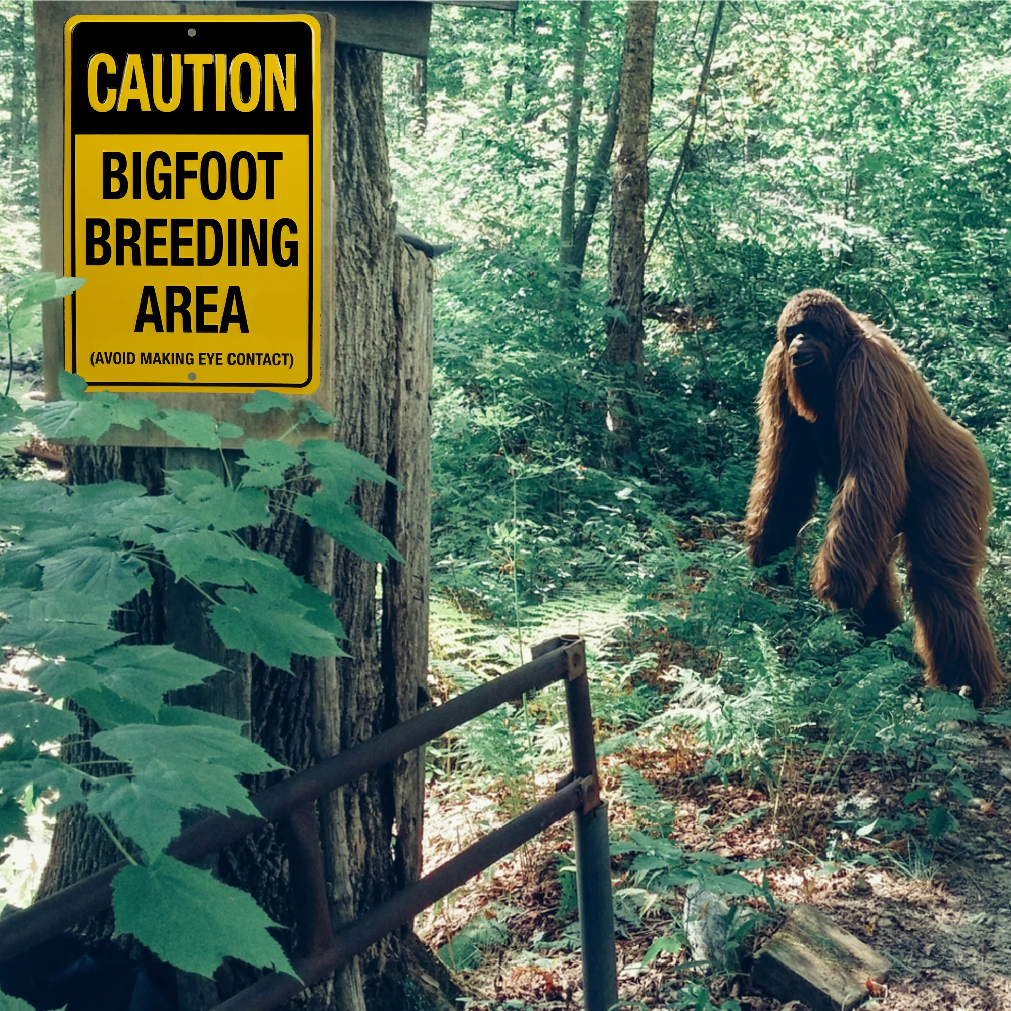 Funny Warning Signs Caution Bigfoot Breeding Area Sign for Yard, Garage Man Cave - Image 8