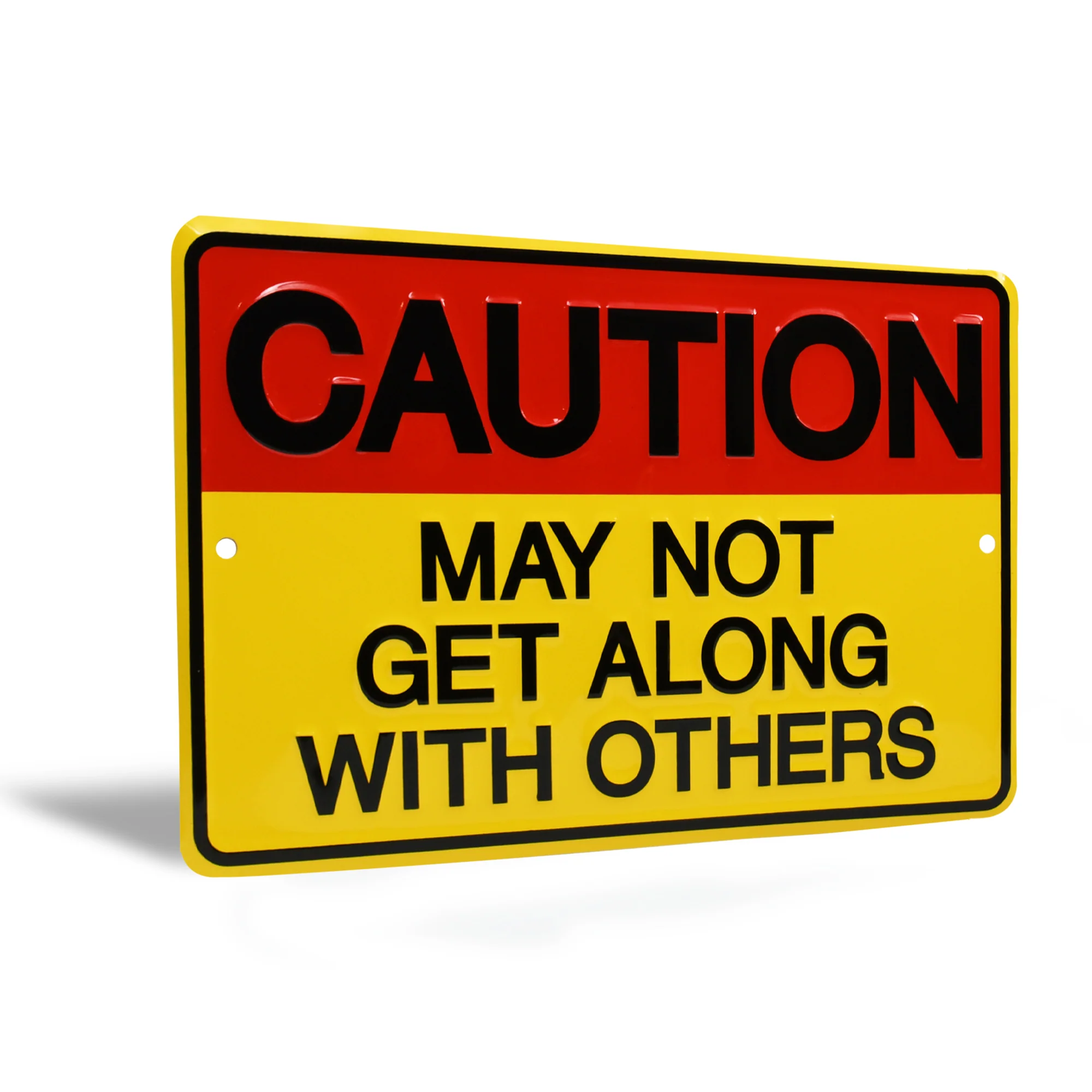 Metal Caution May Not Get Along With Others Sign Office Bedroom Dorm Room Decor