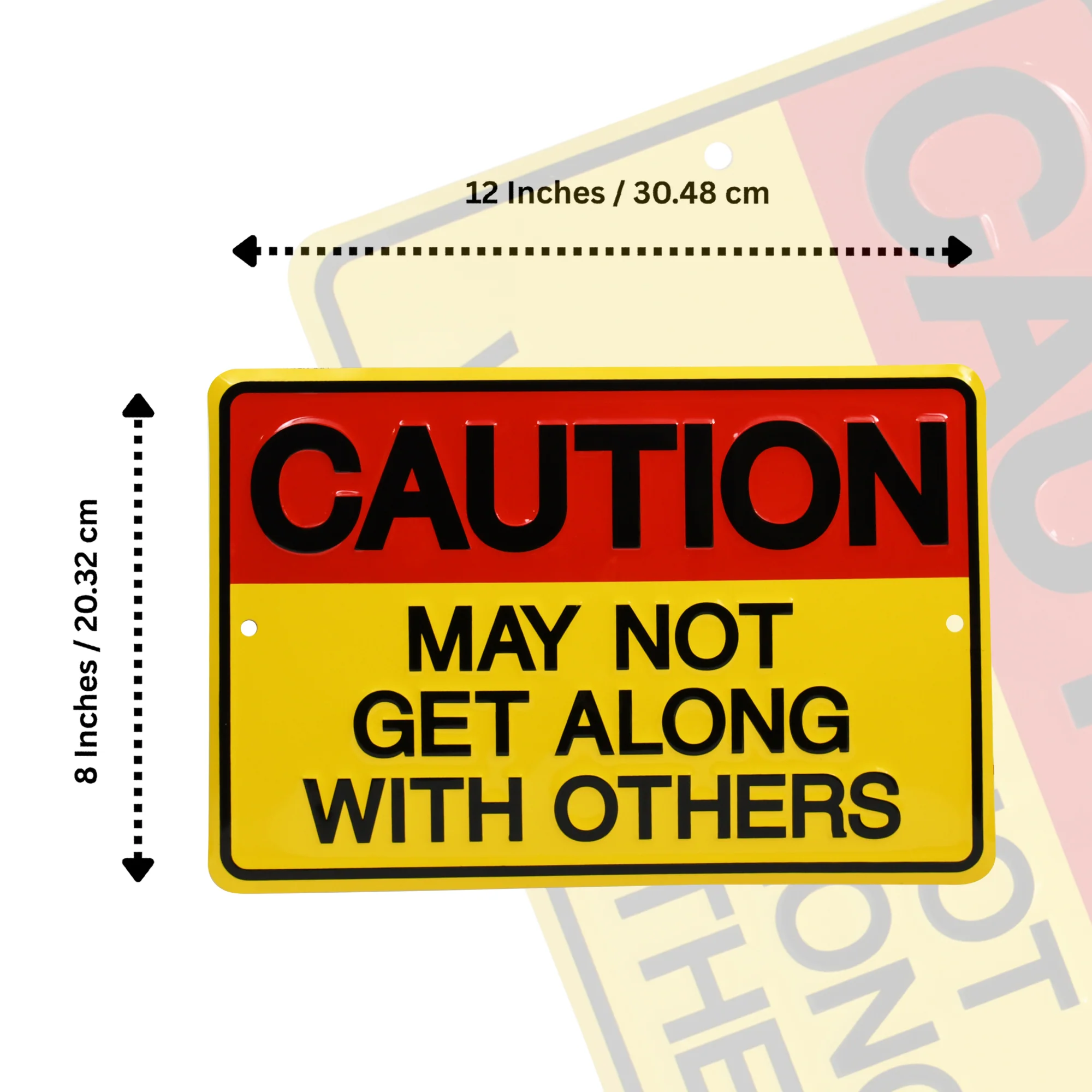 Metal Caution May Not Get Along With Others Sign Office Bedroom Dorm Room Decor - Image 5