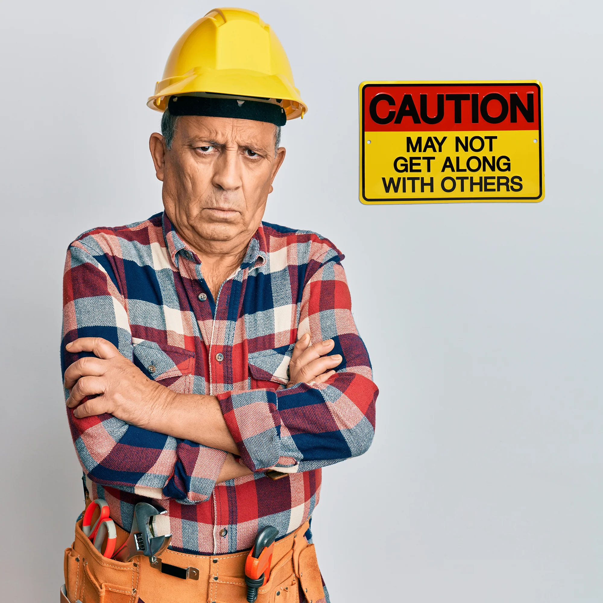 Metal Caution May Not Get Along With Others Sign Office Bedroom Dorm Room Decor - Image 6
