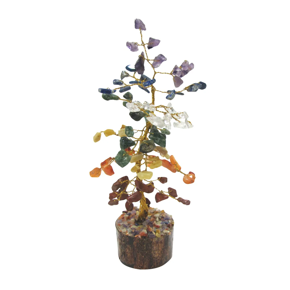 Chakra Stone Tree Life Natural Gemstone Positive Energy Heal Geode Reiki Decor