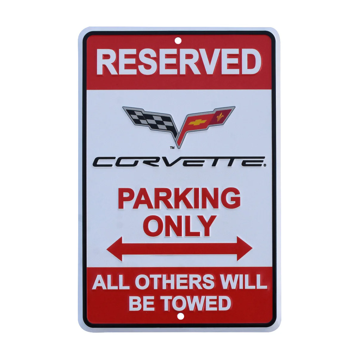Chevy Corvette Parking Vette Tin Metal Sign Game Room Garage Man Cave Wall Decor
