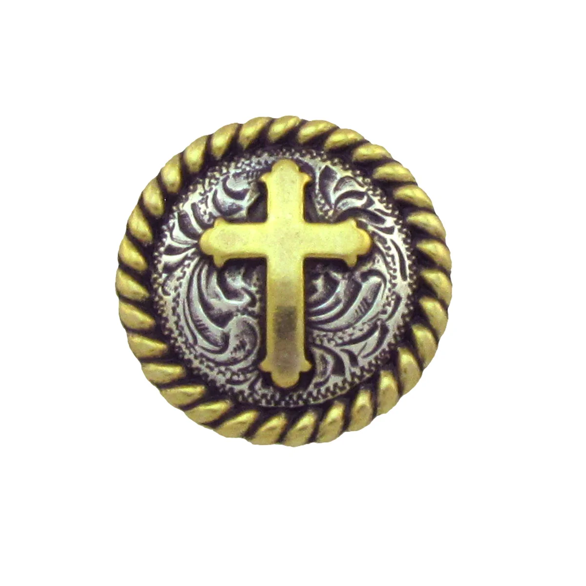 Christian Cross Screw Back 1" Concho Belt Accessory Leather Craft Religious Gift
