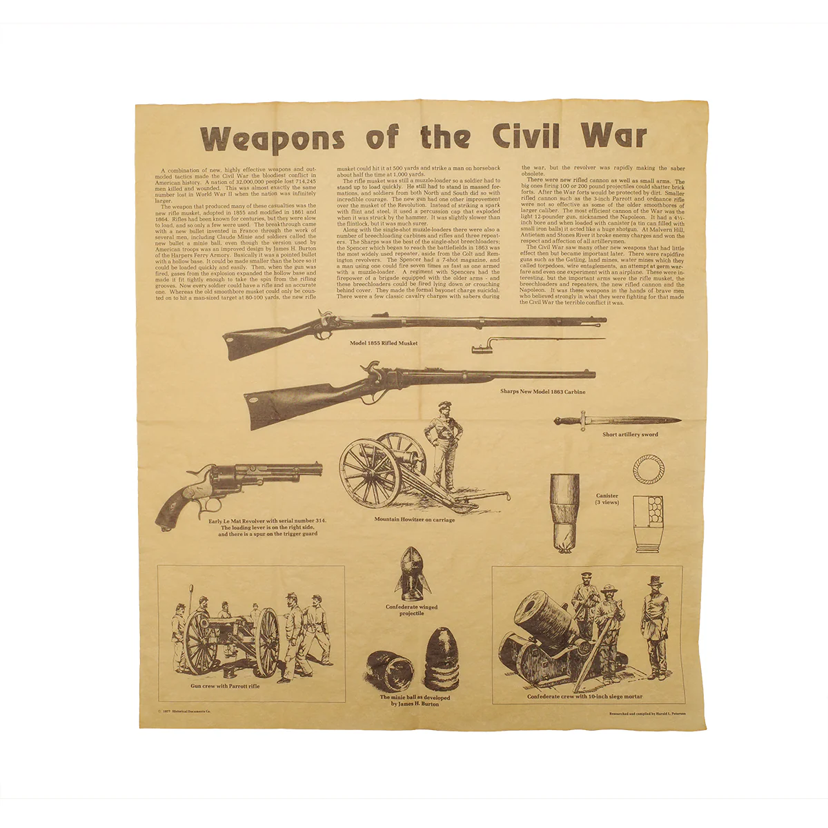 Civil War Weapons Parchment Paper Poster Living Room Rifle Gun Decor CW Wall Art
