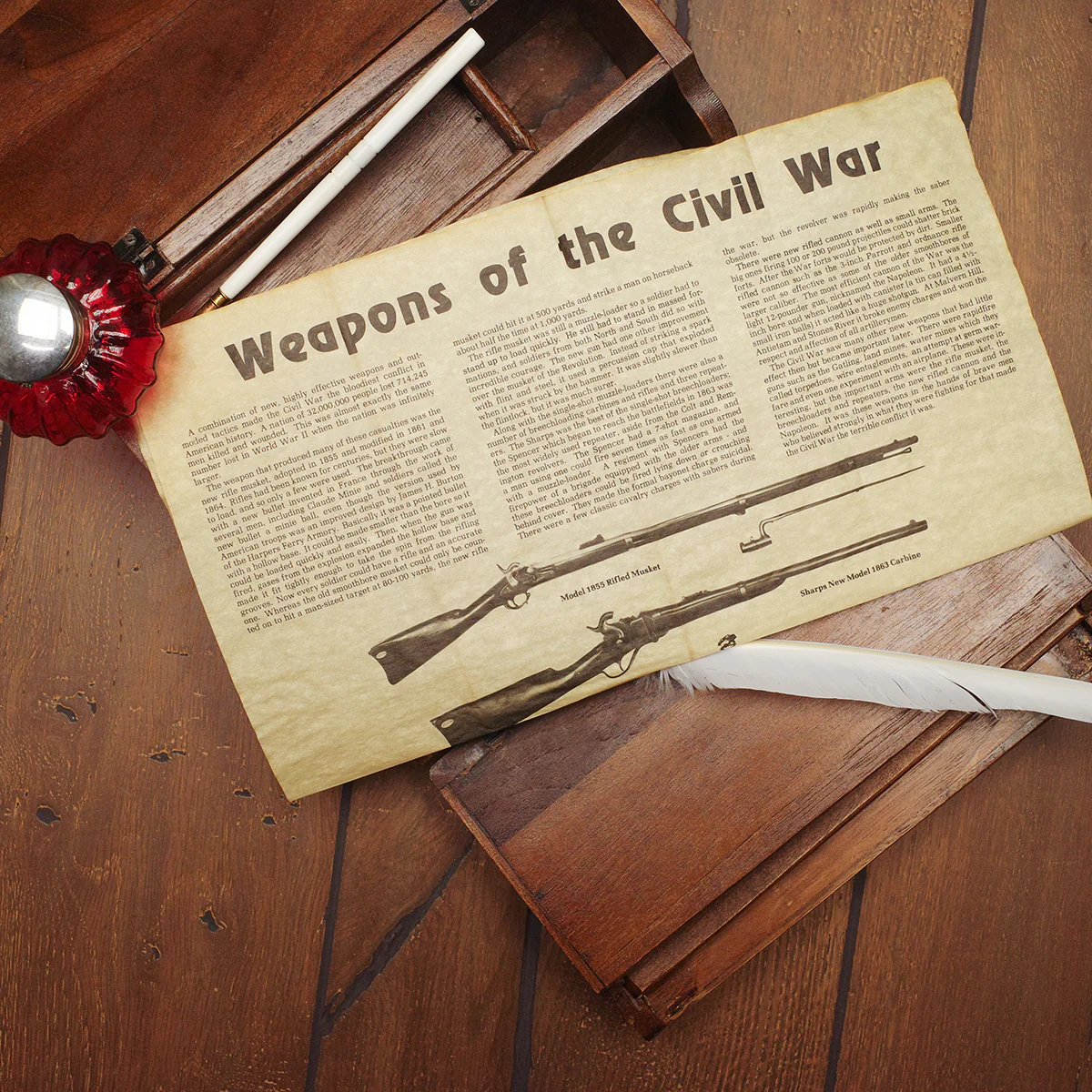 Civil War Weapons Parchment Paper Poster Living Room Rifle Gun Decor CW Wall Art - Image 4