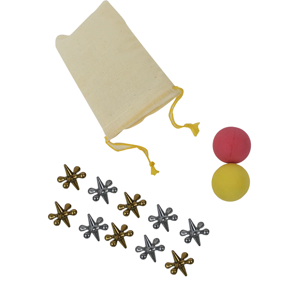 Classic Game of Jacks and Balls Set with Retro Jack Pouch - Image 2