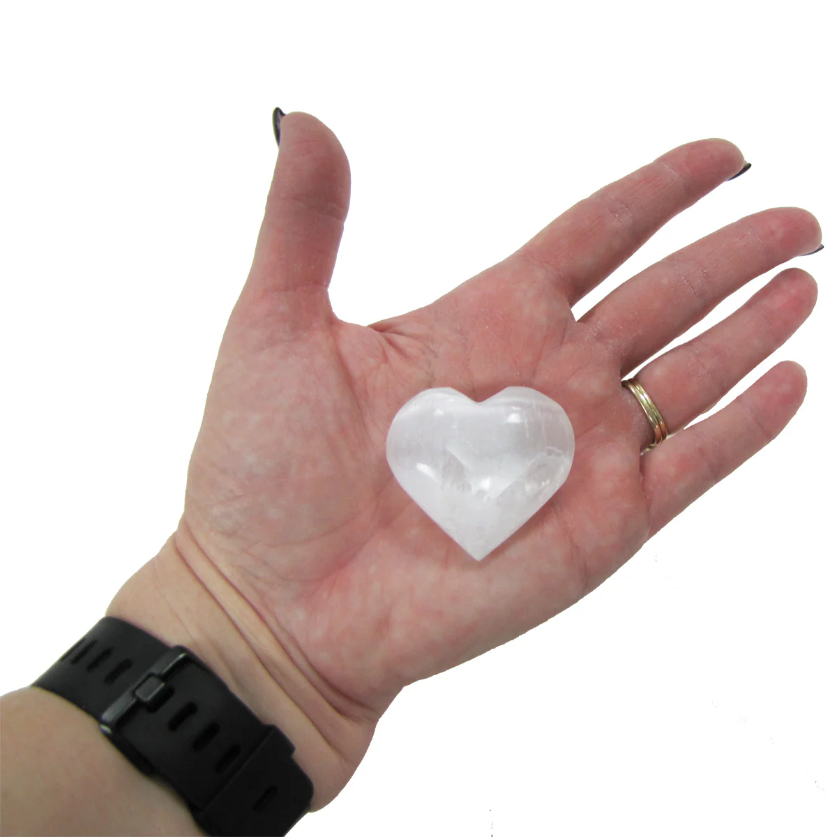 Clear Selenite Crystal Stone Heart Negative Energy Balance Chakra Healing Rock - Image 4
