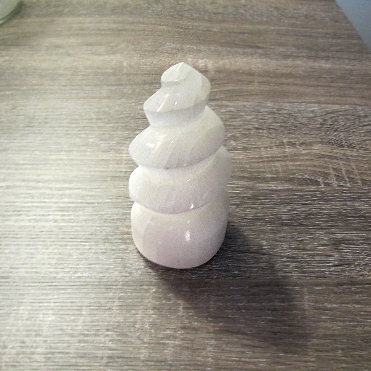 Clear Selenite Crystal Stone Spiral Negative Energy Balance Chakra Healing Rock Unicorn Horn - Image 3