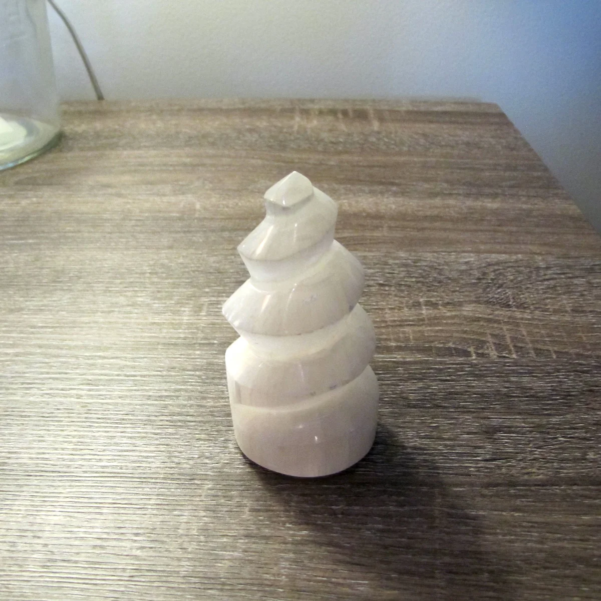 Clear Selenite Crystal Stone Spiral Negative Energy Balance Chakra Healing Rock Unicorn Horn - Image 5