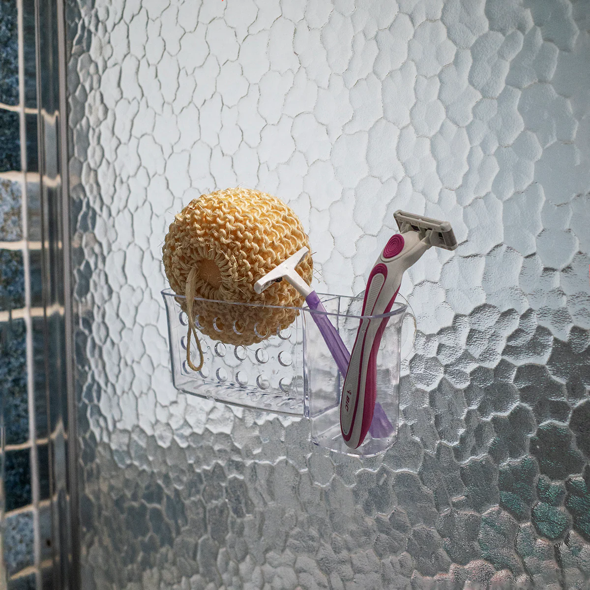 Clear Wall Mount Suction Cup Shower Rack Bathroom Storage Bath Organizer Caddy - Image 4