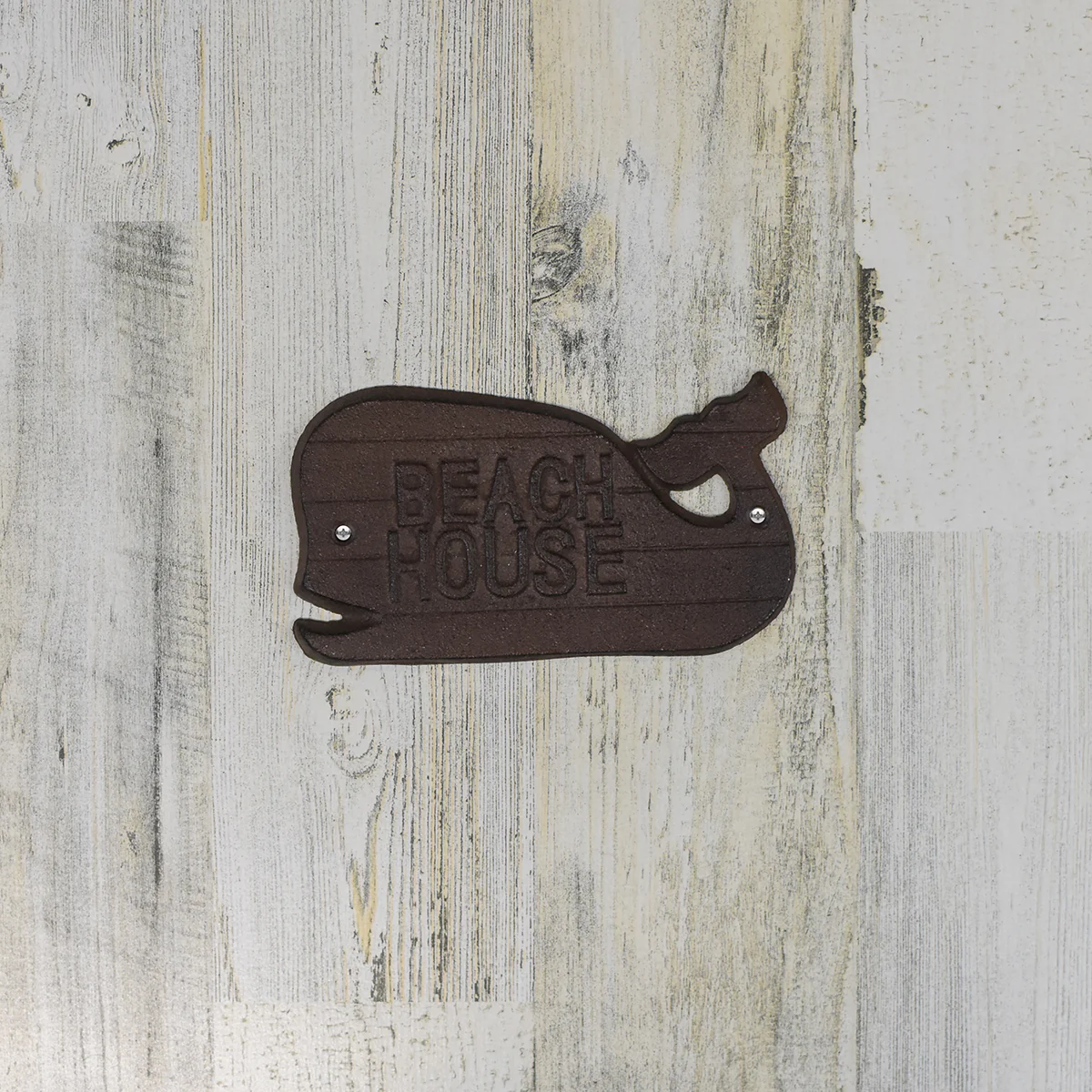 Coastal Beach House Whale Door Sign Cast Iron Nautical Ocean Wall Art Home Decor - Image 2