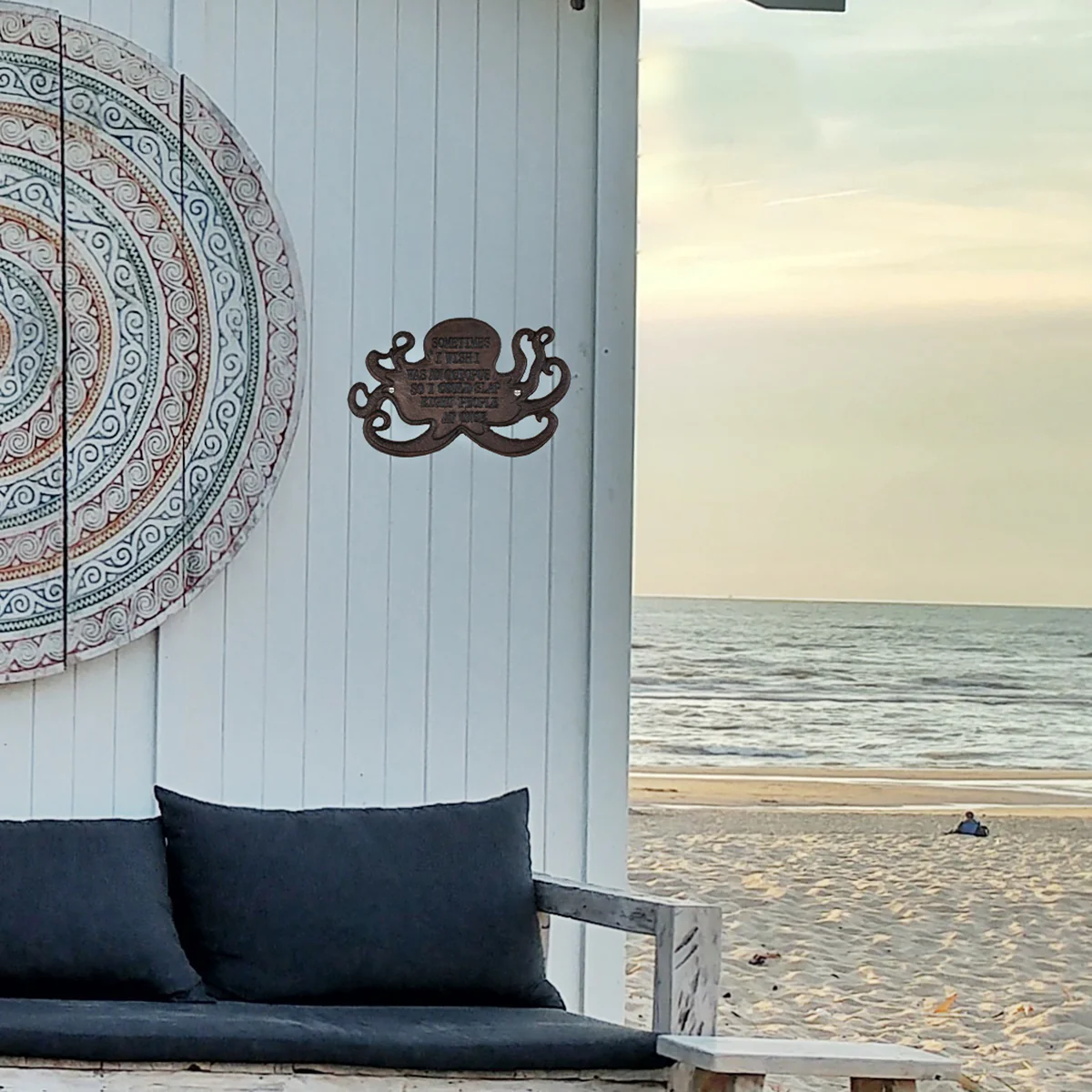 Coastal I Wish Was An Octopus So I Could Slap 8 People Sign Beach Art Home Decor - Image 4