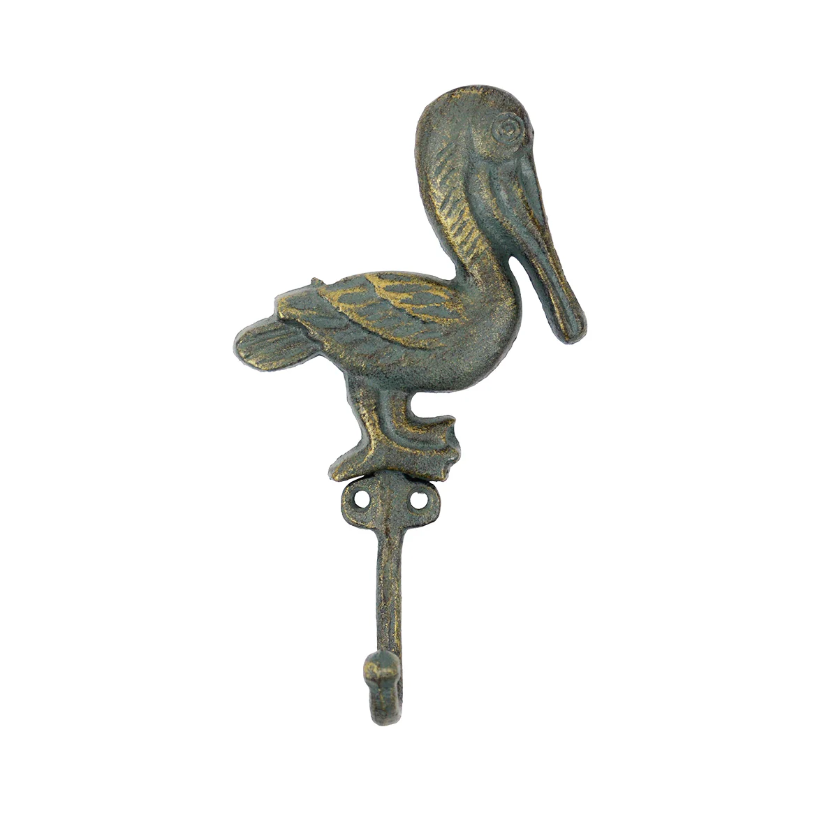 Coastal Pelican Wall Hook Hat Coat Hanger Bath Towel Rack Nautical Home Decor