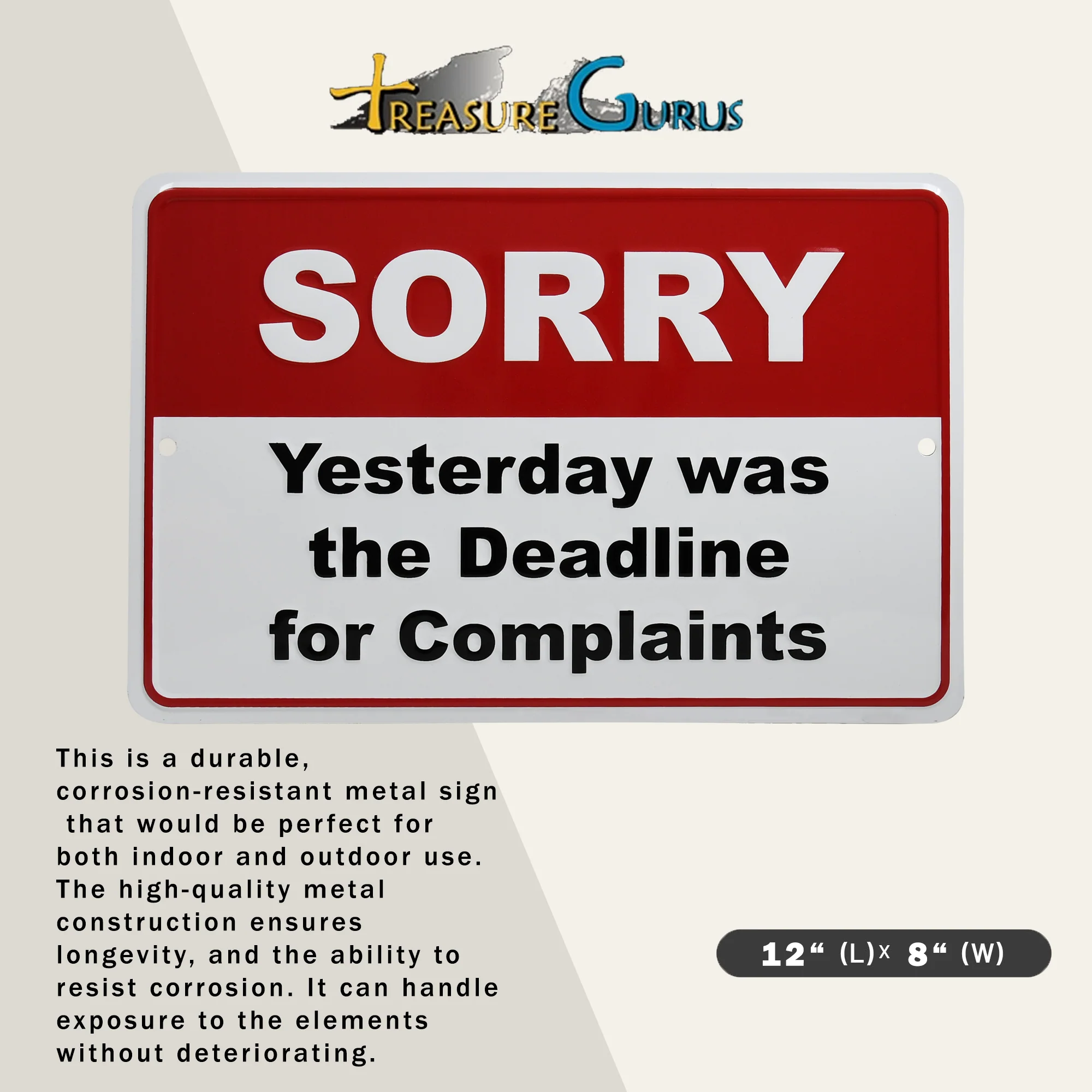 Metal Complaints Deadline Funny Sign Cubicle Wall Decor Office Desk Accessories - Image 2