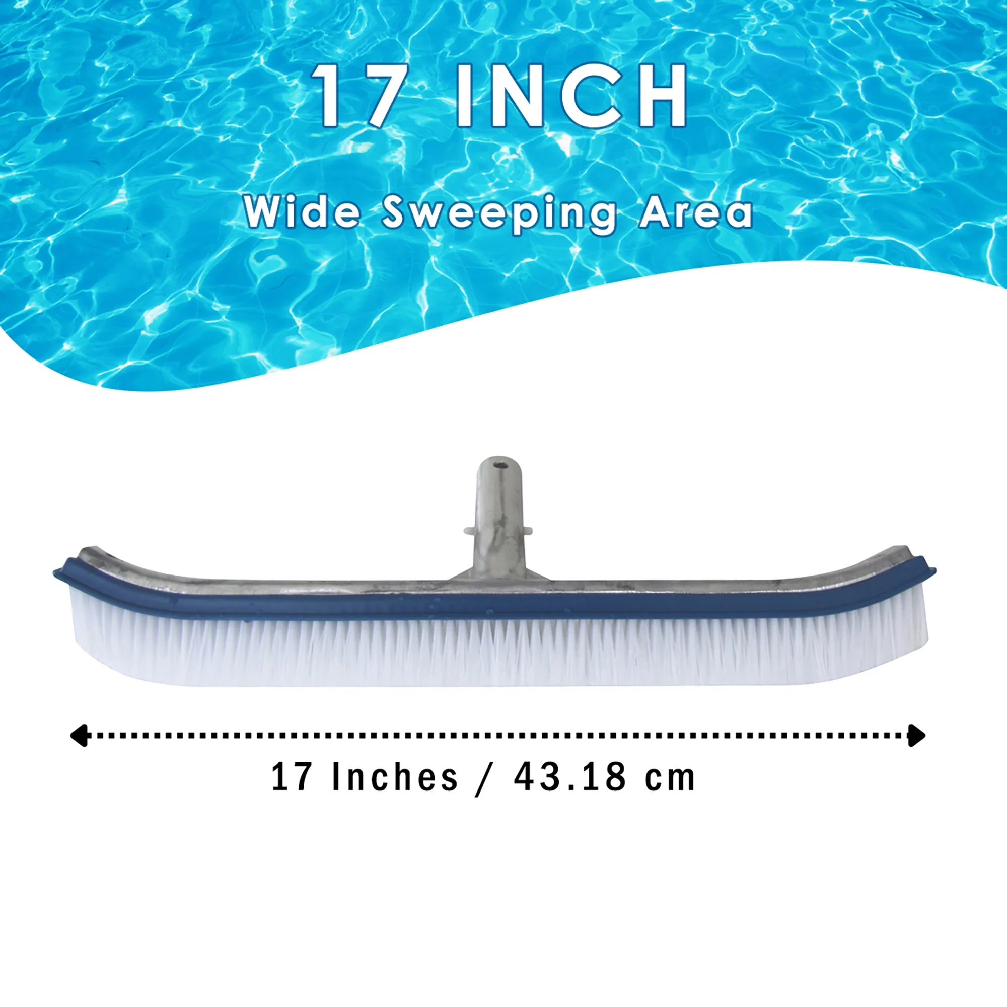 Curved Pool Brush Head Cleaner for Inground or Above Ground Pools Nylon Bristles - Image 2
