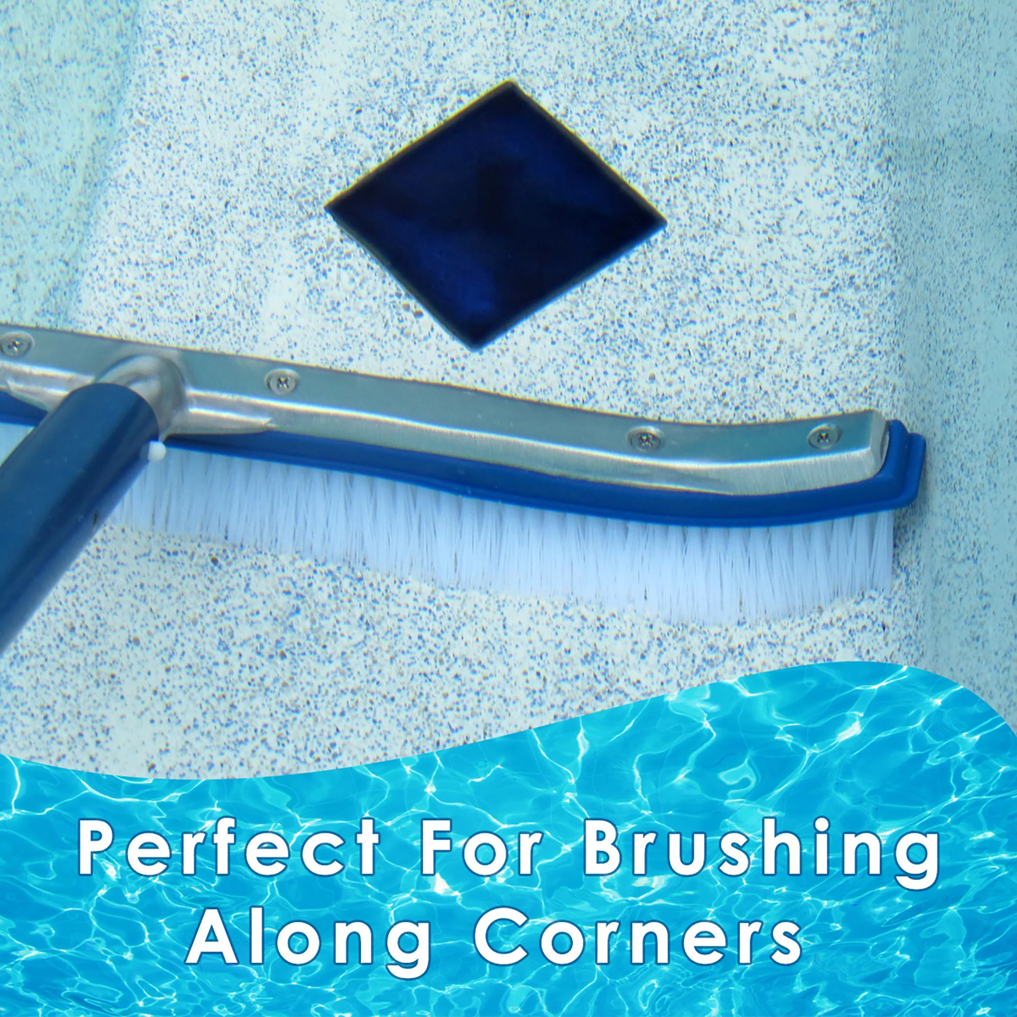 Curved Pool Brush Head Cleaner for Inground or Above Ground Pools Nylon Bristles - Image 5