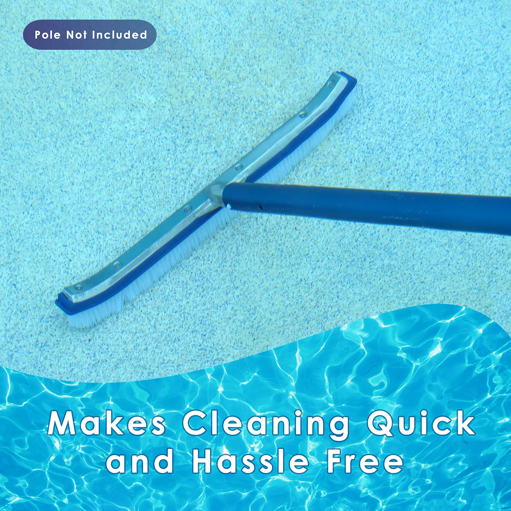 Curved Pool Brush Head Cleaner for Inground or Above Ground Pools Nylon Bristles - Image 6