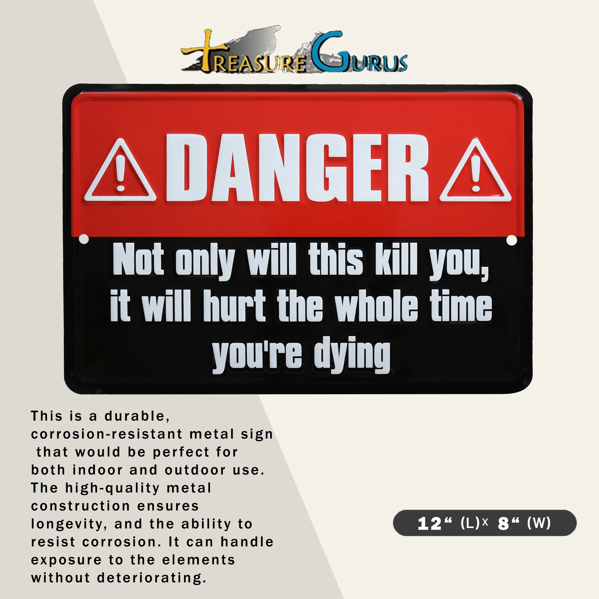 Funny Danger Sign Not Only Will This Kill You Poster Garage Man Cave Patio Decor - Image 2