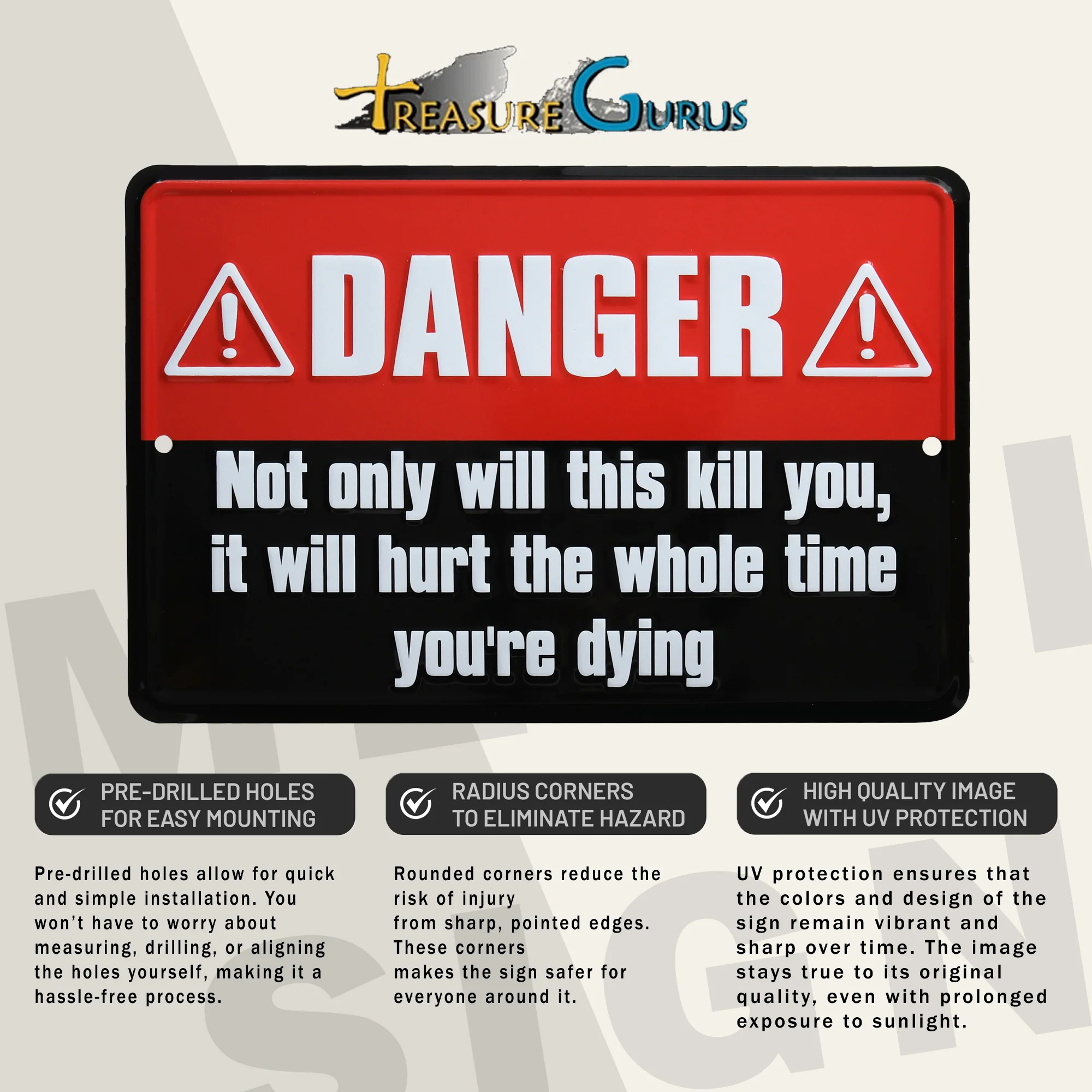 Funny Danger Sign Not Only Will This Kill You Poster Garage Man Cave Patio Decor - Image 3