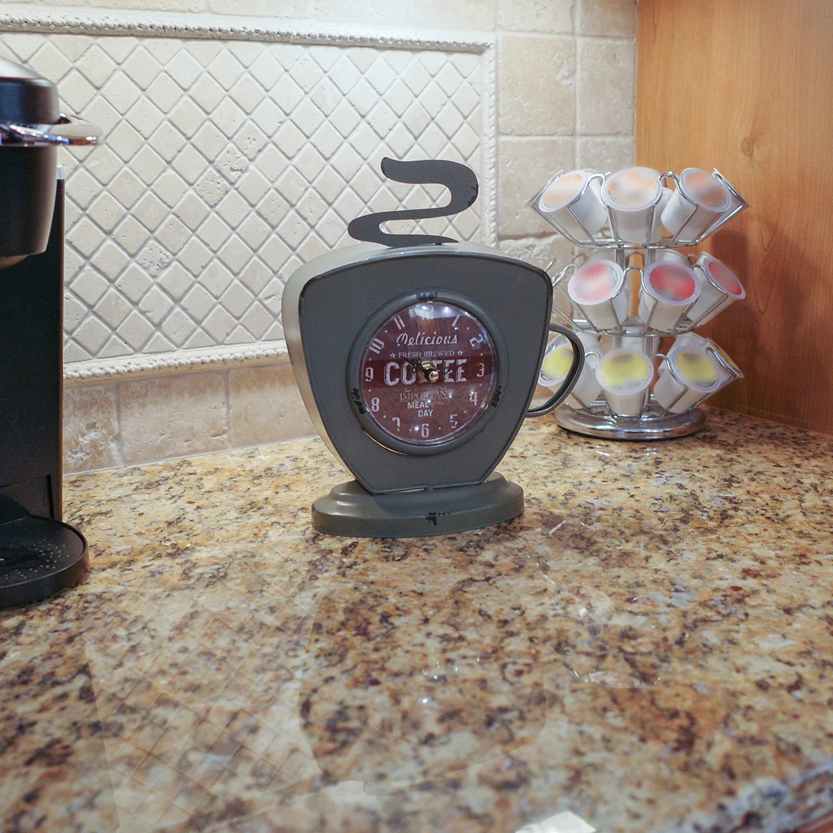 Decorative Rustic Coffee Mug Clock Instant Brew Cup Farmhouse Kitchen Home Decor - Image 4