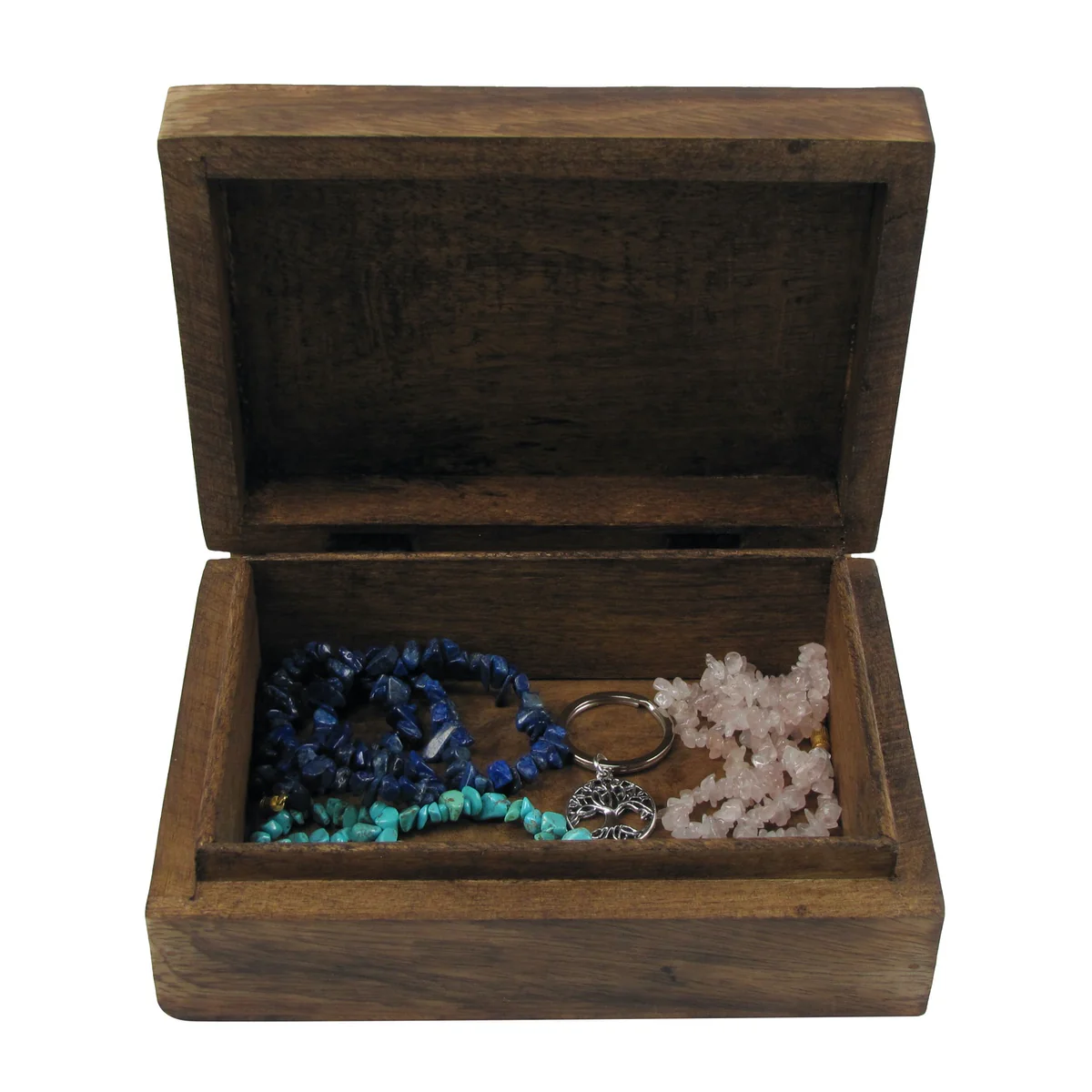 Decorative Wood Chakra Tree Life Keepsake Memory Box Jewelry Stash Storage Chest - Image 3