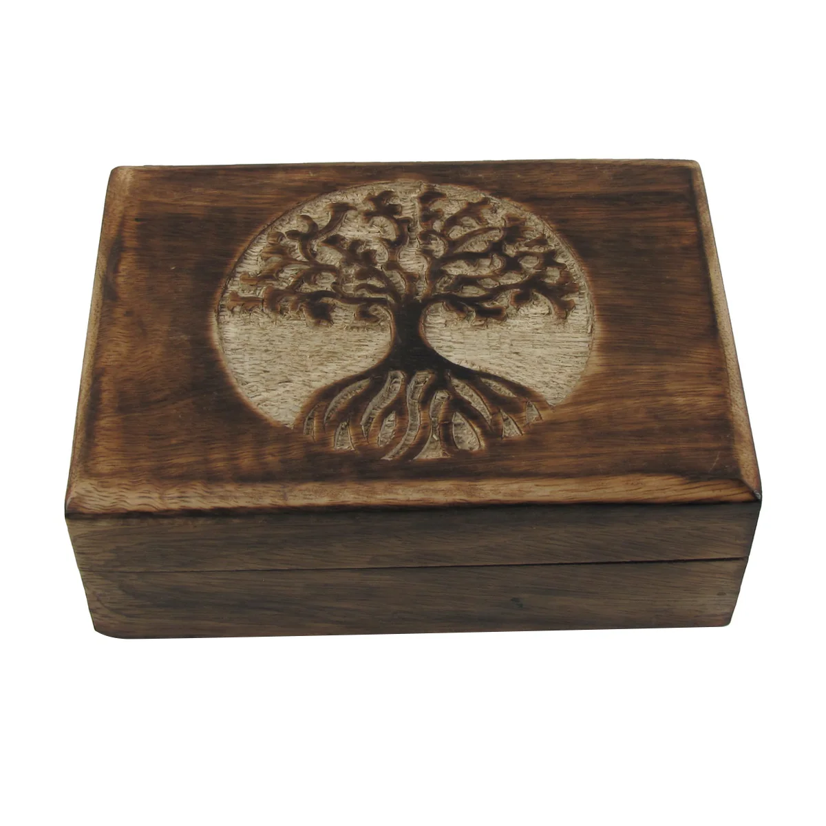 Decorative Wood Chakra Tree Life Keepsake Memory Box Jewelry Stash Storage Chest - Image 4