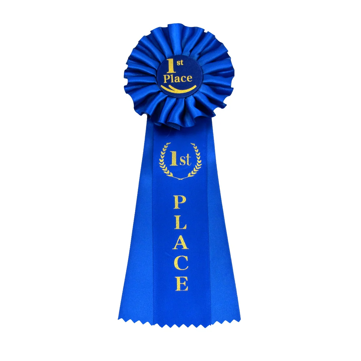 Deluxe Blue 1st First Place Award Ribbon Rosette Winner Trophy Badge Class Medal - Image 2