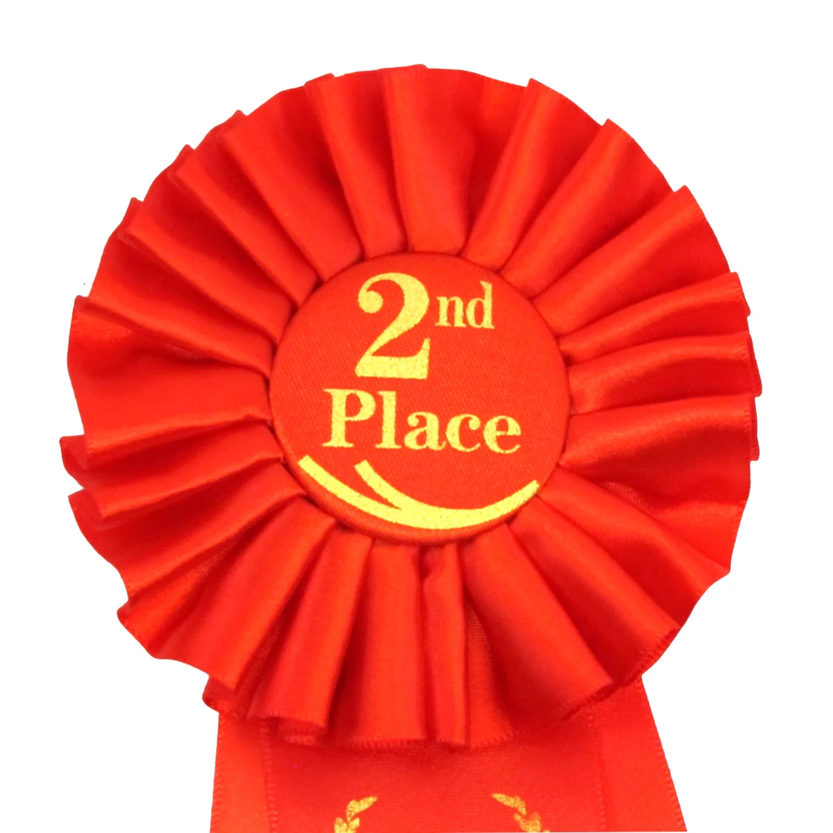 Deluxe Red 2nd Second Place Award Ribbon Rosette Winner Trophy Badge Class Medal - Image 3