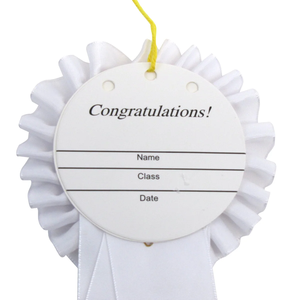 Deluxe White 3rd Third Place Award Ribbon Rosette Winner Trophy Game Badge Medal - Image 4