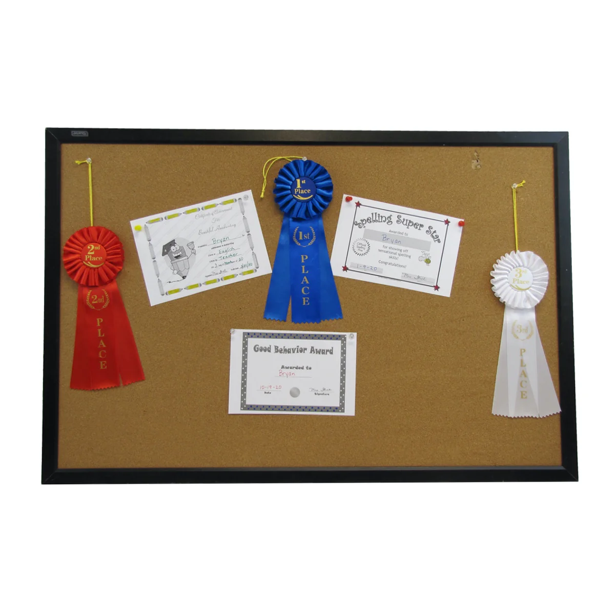 Deluxe White 3rd Third Place Award Ribbon Rosette Winner Trophy Game Badge Medal - Image 5