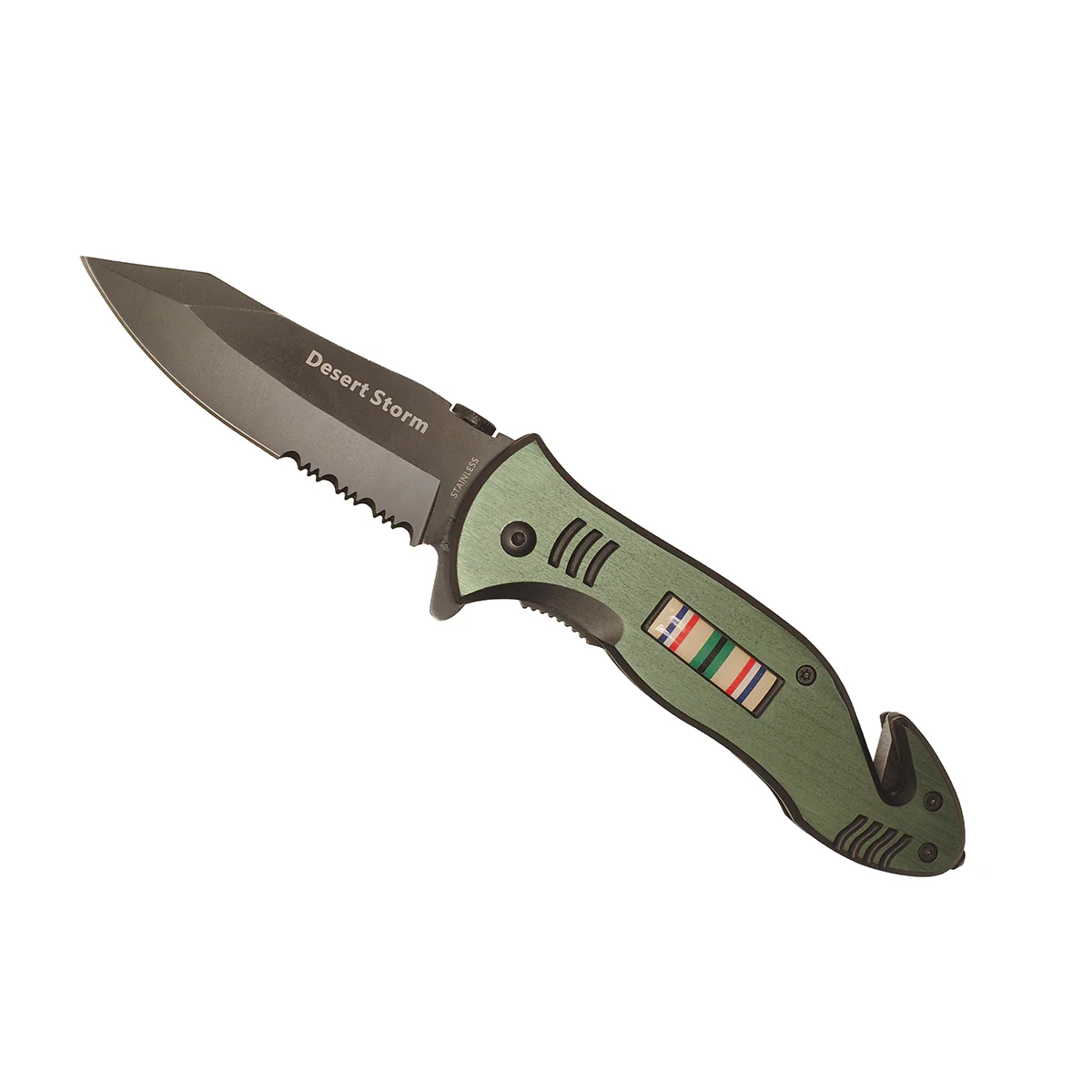 Desert Storm Veterans Ribbon Bar Military Army Mens Hunting Folding Pocket Knife