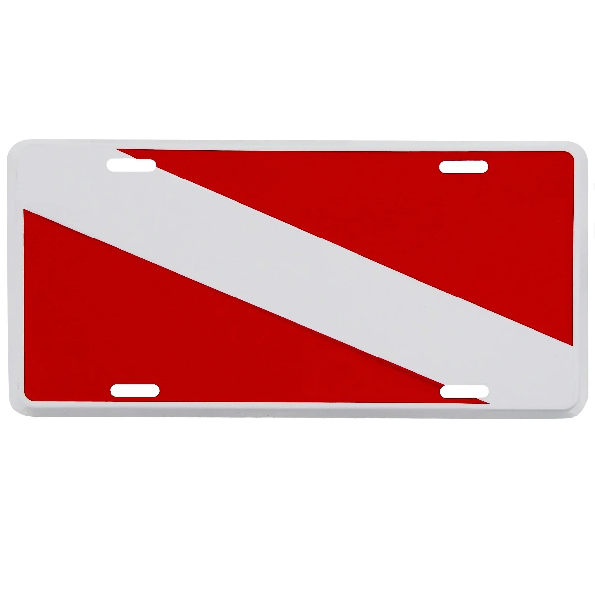 Diver Down SCUBA Dive Flag US Made Aluminum License Plate Car Truck SUV Auto Tag