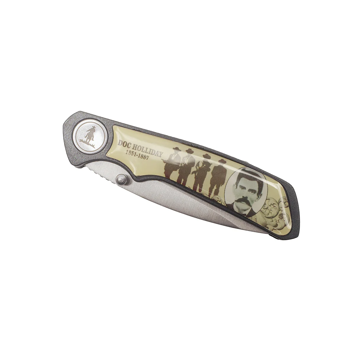 Doc Holliday Legend Mens Folding Hunting Pocket Knife Western Outlaw Collector - Image 4